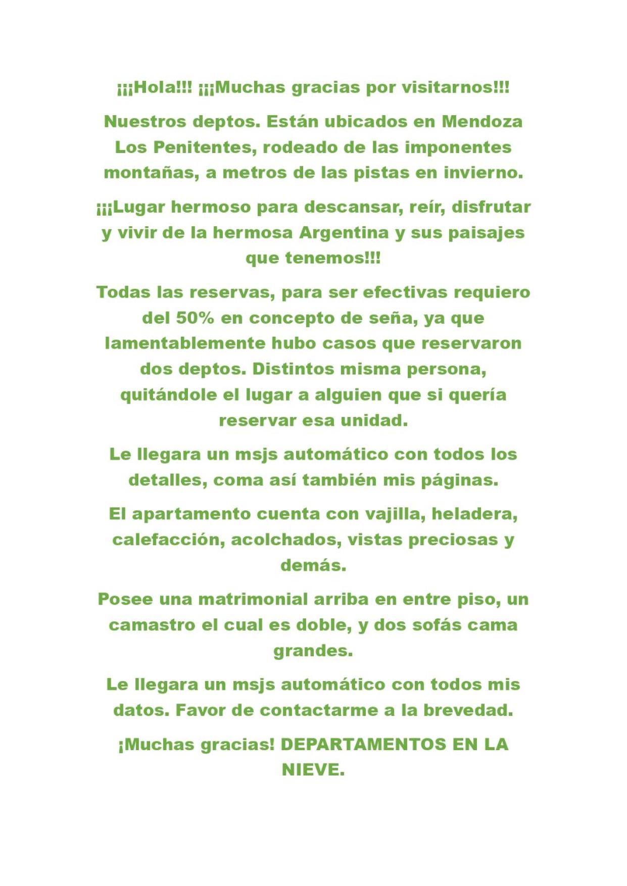 Hermoso Departamento Frente A Las Montanas Лос Пенитентес Екстериор снимка